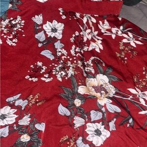 SHEIN Red Floral Mini Dress